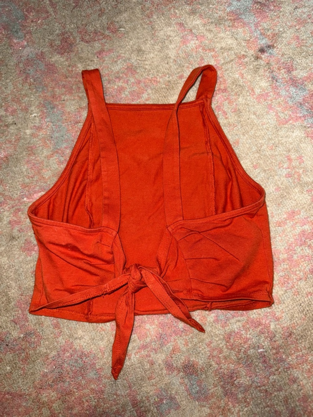 Urban Outfitters Rust Orange Tie-back Crop Tank